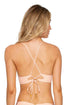 Luli Fama Jagged Bombshell Halter Cross Back Bustier Top